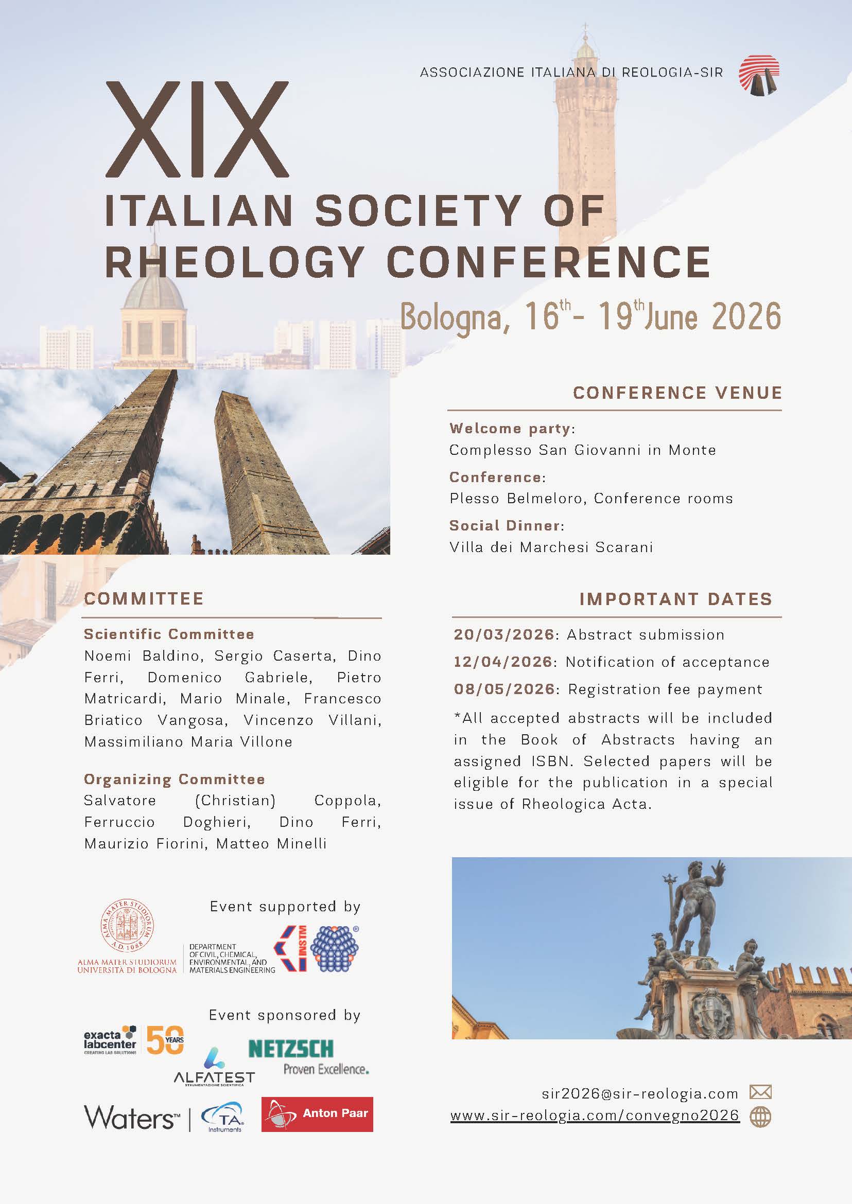 Locandina - XIX Convegno Nazionale di Reologia